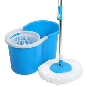 Hot Sale Floor Cleaning Mop Wet Dry Easy Wash Clean Bucket Mop Plastic Basket Microfiber Spin 360 Magic Mop