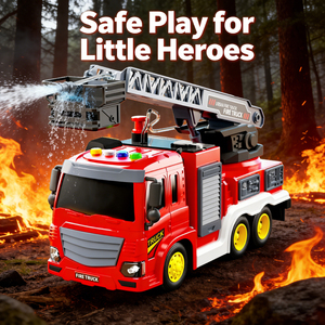 <span class=keywords><strong>Camion</strong></span> de pompiers en plastique Lucky Toys avec musique et interrupteur sonore <span class=keywords><strong>pour</strong></span> l'étude sonore – Jouet de sauvetage <span class=keywords><strong>pour</strong></span> enfants - Product Image 2