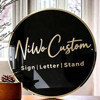 Letrero Acrílico de Alta Calidad, Letras 3D Personalizadas con Iluminación, Letrero Circular Electrónico, Placa con Nombre, Publicidad Comercial, Montado en la Pared