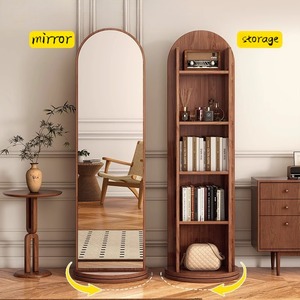 Gương thay đồ xoay, gương sàn toàn thân, móc treo quần áo gia đình, kệ sách Tạp Chí, lưu trữ xoay và gương thử - Product Image 4