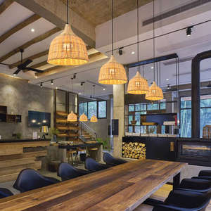 Zeal Lighting Suspension Restaurant Cafe Dining <b>Room</b> Decorative Modern Rattan Bamboo Pendant <b>Light</b> - Product Image 5