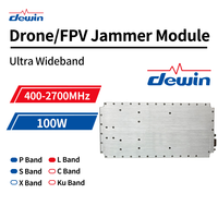 Module amplificateur de puissance UWB Dewin 100W 400-2700MHz GaN à semi-conducteurs SSPA RF large bande pour SATCOM, radar et guerre électronique