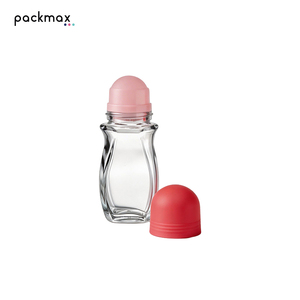 Botella de Vidrio Plana de 50 ml con Rodillo, Transparente Esmerilado, Ergonómica, para Lociones y Aceites Esenciales, Directo de Fábrica - Product Image 1