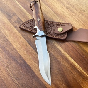 Couteau de camping multifonctionnel de haute qualité, marque HK, modèle SS034, acier inoxydable, DIY, M390, lame fixe, manche en bois, 25 cm - Product Image 1