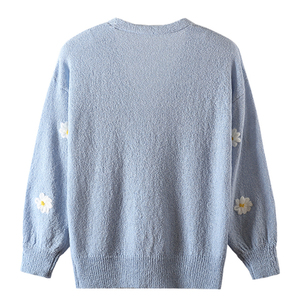 Oem Women Lovely Casual Sweater <strong>Cardigan</strong> Embroidery Custom Color Size Women Wear Shrink Proof <strong>Full</strong> <strong>Length</strong> <strong>Cardigan</strong> - Product Image 2