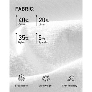Pantalones Palazzo Anchos de Lino 100% Transpirable FOXA para Mujer, Cintura Alta con Bolsillos, Estilo Casual y Fluido para Vacaciones en la Playa - Product Image 5