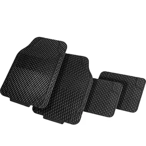 Universal Custom Accessories Car Floor Mats Pvc 4-Piece Black All Season Car Mat