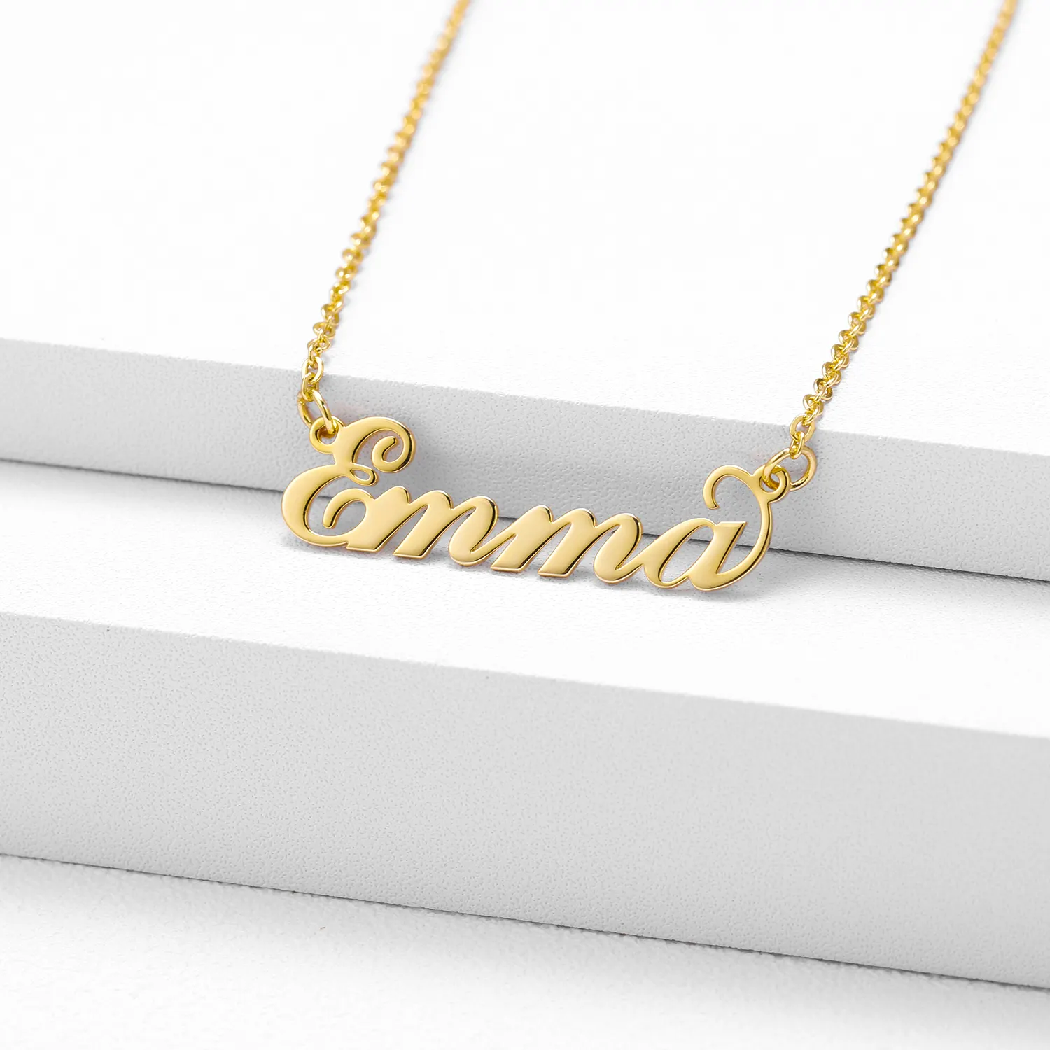 Gioielli di moda in acciaio inossidabile personalizzato 18K placcato oro con targhetta ciondolo nome personalizzato collana per le donne