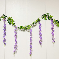 Bunga Wisteria Sutra Buatan Grosir untuk Dekorasi Pernikahan dan Natal Wisteria Putih