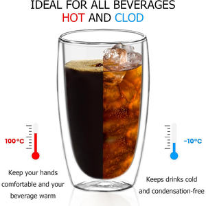 Ensemble de verres à double paroi 6 pièces, verres à boire, tasses à café en verre, fabricants - Product Image 3