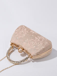 2026 New Arrival Luxury Women's Polyester Sequin Classic <b>Evening</b> <b>Bag</b> Fashionable Golden Chain Magnetic Closure - Product Image 3