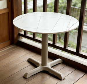 <span class=keywords><strong>Mesa</strong></span> <span class=keywords><strong>Redonda</strong></span> con Pedestal de Aluminio Blanco Yoshen para Uso Comercial en Exteriores - Product Image 2