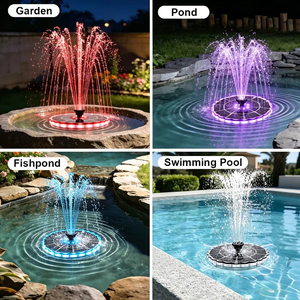 Fontaine solaire extérieure 3,5 W pour jardin, kit de pompe à eau solaire pour bassin intérieur avec 7 buses, lumière de fontaine 7 couleurs, pour bain d'oiseaux - Product Image 5