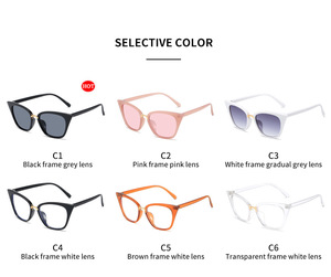 Cat-eye Anti-lumière bleue lunettes cadre haute qualité femmes gelée couleur lunettes plates 2024 tendance personnalisé lunettes cadre - Product Image 4