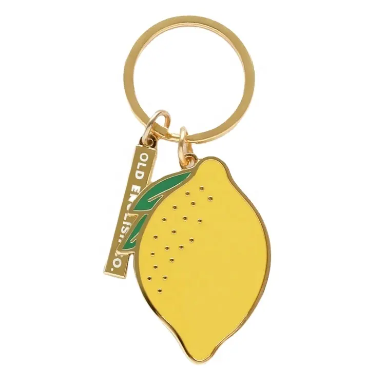 승진 선물을 % s 도매 금속 keychain 주문 레몬 모양 Keychain