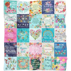 White Nurse Themed Medical Icons Flannel Blanket Throw Blanket Nap Blanket Super Soft Machine Washable for Travel Camping - Product Image 6