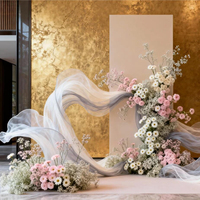 Décoration de streamer en tulle dégradé de luxe pour fête prénuptiale, événement d'entreprise, fête sur le toit, décoration intérieure de restaurant, ornement de salon