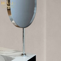 Miroir de salle de bain double ovale Petite lampe Différentes tailles Plafond suspendu Métal Hôtel B & B Boom Art Miroir Suspension Lustre