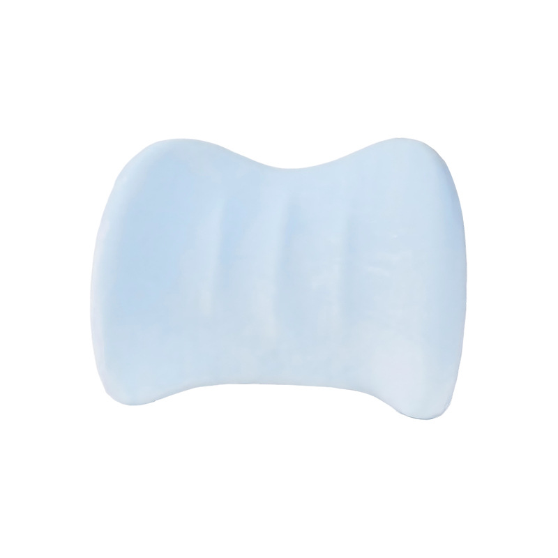 Plush minimalist memory foam lumbar support in blue