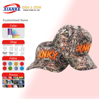 Gorras de Béisbol X&K OEM 2026 con Estampado de Leopardo y Camuflaje, Gorra Trucker de 5 Paneles Bordada para Hombre, de Alta Calidad, con Cierre a Presión, Logotipo Personalizado