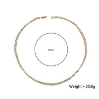 Collier ras du cou tendance INS plaqué or 24 carats en argent 925 serti de zircon, chaîne longue pour pull, collier à tirer pour femmes, bijoux