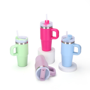 Stainless Steel Tumbler 14oz <b>Double</b> <b>Wall</b> Vacuum Insulated With Handle Travel <b>Mug</b> - Product Image 3