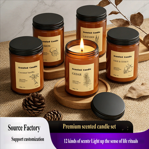 Wholesale Classic Scented Candle 100g - 3.5oz Brown Jar Smokeless Luxury Soy Wax Candle for Home Decor Hotel SPA and Wedding - Product Image 6