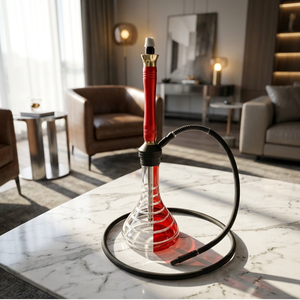 2026 Venta al por mayor directa de fábrica: Narguile de diseño moderno de alta calidad con botella de vidrio grande y alta, estilo moderno, y juego de mangueras de silicona - Product Image 2