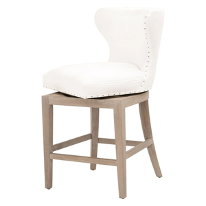 Milton Swivel Counter <b>Stool</b> <b>Wood</b> , upholstery ,rich leather, light <b>wood</b> Durable High Bar <b>Stool</b> for Home Bar & Dining Room - Product Image 3