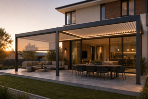Pergola rétractable intelligente en aluminium de luxe série S RK-S1, abri de terrasse résistant aux intempéries - Product Image 4