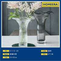 Vaso di cristallo trasparente 25x32cm Vintage nordico minimalista quadrato Design per decorazioni per la casa e composizioni floreali - Product Image 1