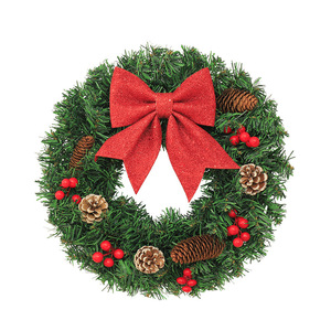 Ghirlande e Corone Natalizie Artificiali di Lusso 40cm 50cm 60cm con Pigne, Fiocchi e Luci LED - Decorazione Ecologica Fatta a Mano per la Casa - Product Image 2