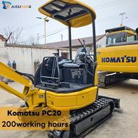 Excavadora KOMATSU PC20 de 2 Toneladas, 95% Nueva, Original, con EPA y CE, Excavadora Agrícola Usada, Mini Excavadora Komatsu 20 de 2 Toneladas