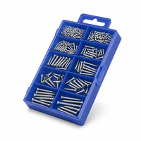 Assortiment de vis autotaraudeuses 185 pièces, vis assorties plaquées zinc pour l'entretien d'atelier, les travaux de construction en bois