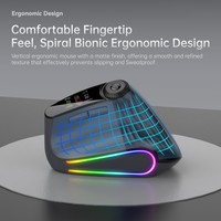 Mouse Gaming Vertikal Ergonomis Nirkabel Tri-Mode Layar Berwarna 4800DPI Isi Ulang 9 Tombol Speed Roller RGB Backlit