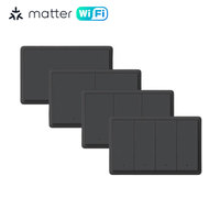 Interruttore a Pulsante Smart WiFi Matter 1/2/3/4 Gang US Senza Cavo Neutro, Controllo Vocale Homekit, Compatibile con Tuya Alexa Google Home