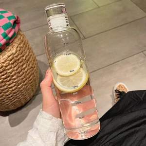 Time Scale Garrafa De Água De Plástico Transparente 750ml Copo De Garrafa De Água Estética Simples para Suco De Leite Chá - Product Image 1