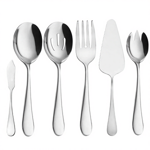 Cuillère de service en acier inoxydable de haute qualité, design champêtre, pour buffet, service public, ensemble pour fêtes et restaurants, vente en gros usine - Product Image 3