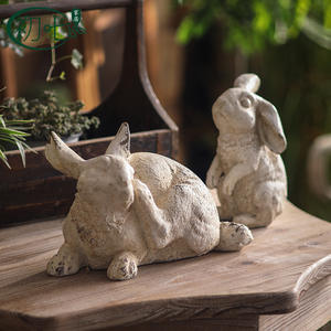 Vintage Rabbit Decorative <b>Ornaments</b> 4Pcs Resin Rustic Style For Living Room <b>Easter</b> Decoration - Product Image 3