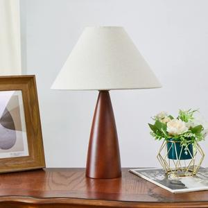 Ministerio De Educacin Vintage Style Solid <b>Wood</b> Table Lamp New Chinese Wabi-Sabi Style High-End <b>Desktop</b> Lighting French Retro - Product Image 4