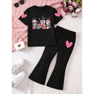 Traje Informal Negro para Niños, Ropa para Niñas Pequeñas, Conjuntos de Verano - Product Image 3