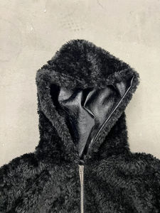 YUCHEN уличная одежда на заказ с графическим рисунком, Высококачественная толстовка из искусственного меха с вышивкой, Двусторонняя куртка на молнии для мужчин - Product Image 3