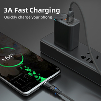 Grosir pengisi daya magnetik 3 in 1 540 derajat, Magnet kabel pengisian cepat Data USB dengan potongan magnetik