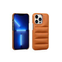 Coque de Téléphone Portable Puffer en Cuir PU Personnalisée TC, Logo The North Face, pour iPhone 15 14 13 Pro Max