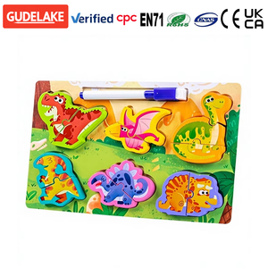 Tablero <span class=keywords><strong>de</strong></span> Dibujo <span class=keywords><strong>de</strong></span> Madera Ensamblable, Rompecabezas 3D Dos en Uno, Tablero <span class=keywords><strong>de</strong></span> Agarre, Juguete Educativo para la Primera Infancia, Reconocimiento <span class=keywords><strong>de</strong></span> <span class=keywords><strong>Animales</strong></span>, para Niños Pequeños 50 - Product Image 1