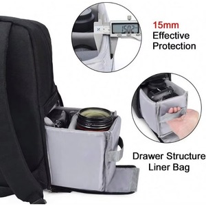 Free Sample Camera Backpack <b>Bag</b> with Charging Port <b>Laptop</b> Compartment 15" Waterproof Camera Case for DSLR Mirrorless SLR - Product Image 4