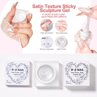 R S Nail Professional 5g Gel de sculpture adhésif à texture satinée en pot, facile à utiliser pour le nail art, gel 3D satiné non collant à effet lumineux