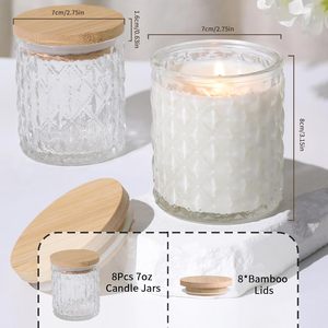 Bán hàng nóng chất lượng tốt rõ ràng Glass lưu trữ container nến lọ với nắp cho trang trí nội thất và quà tặng - Product Image 6