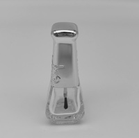 N2073 Bouteille de vernis à ongles transparente en verre de 12 ml de la marque YALI, impression à chaud, forme cylindrique, bouchon à vis, pinceau