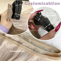 Extensions de cheveux humains vierges à cuticules intactes, tissage micro-perles ultra-fin, invisibles, Genius Wefts, double épaisseur, extrémités pleines
